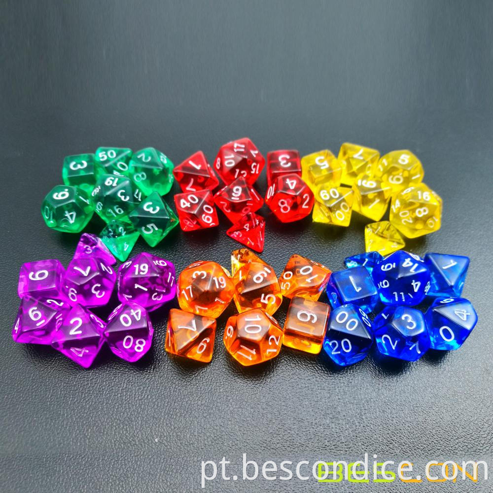 Gem Polyhedral Rpg Mini Dice Set 42pcs 2